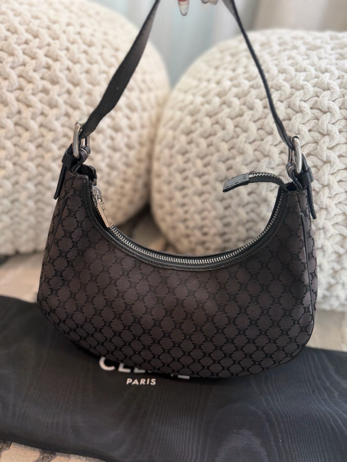 Celine Macadam Canvas Hobo Ava Shoulder Bag