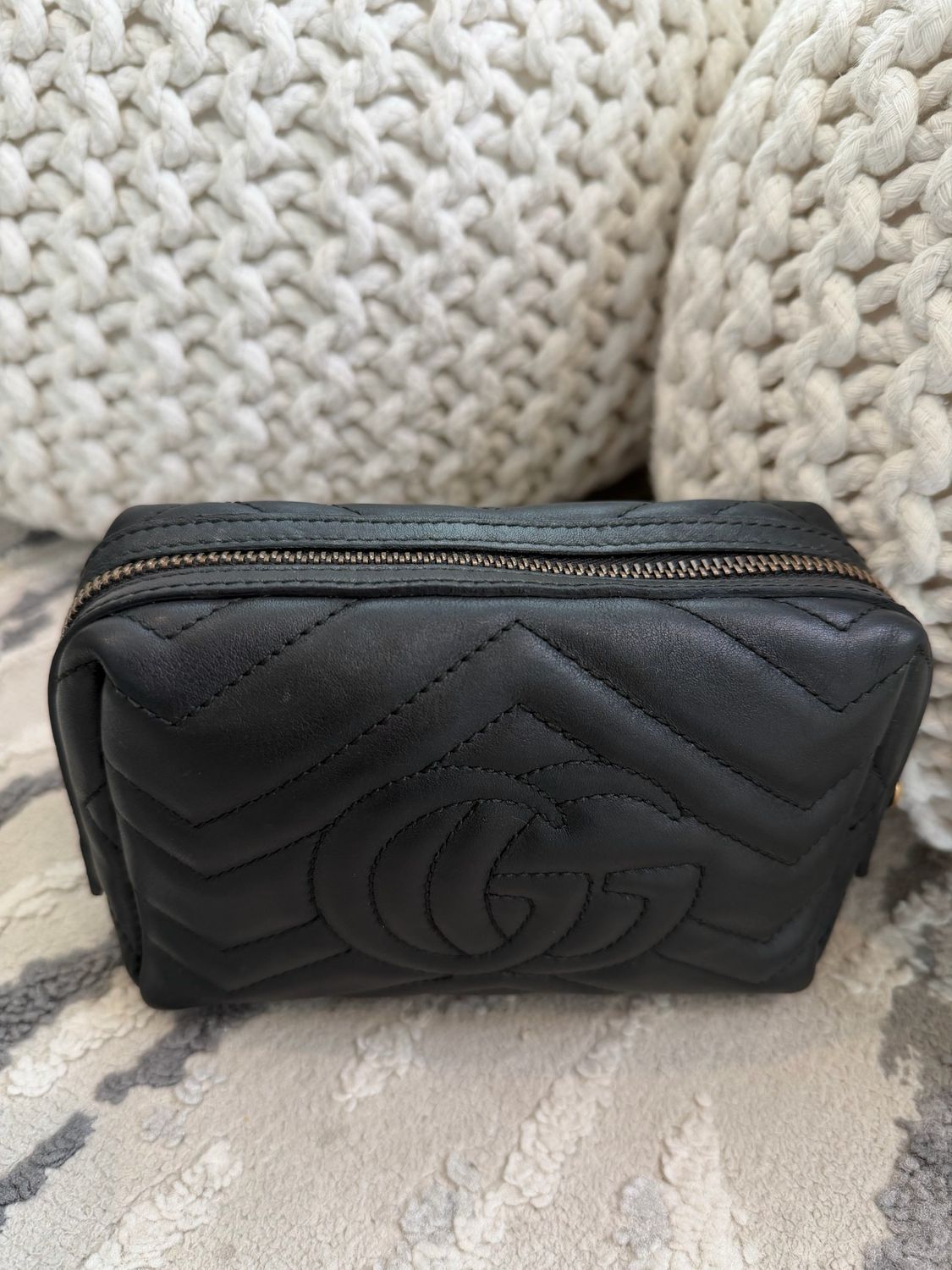 Gucci Marmont Mini Pouch Cosmetic Case Black