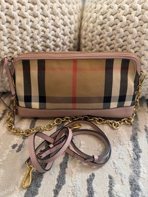 Burberry Abingdon Crossbody Messenger Double Strap House Check