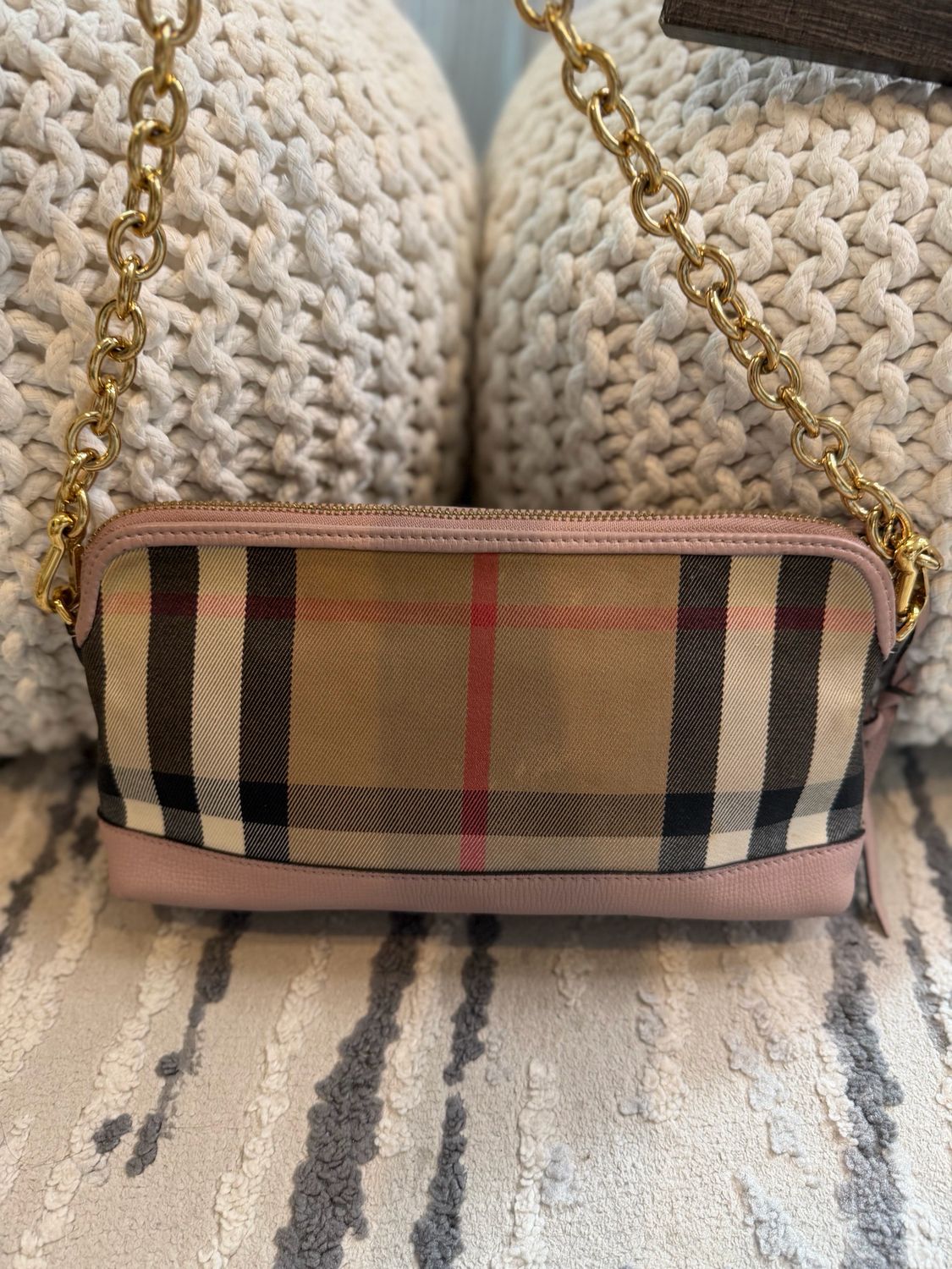 Burberry Abingdon Crossbody Messenger Double Strap House Check