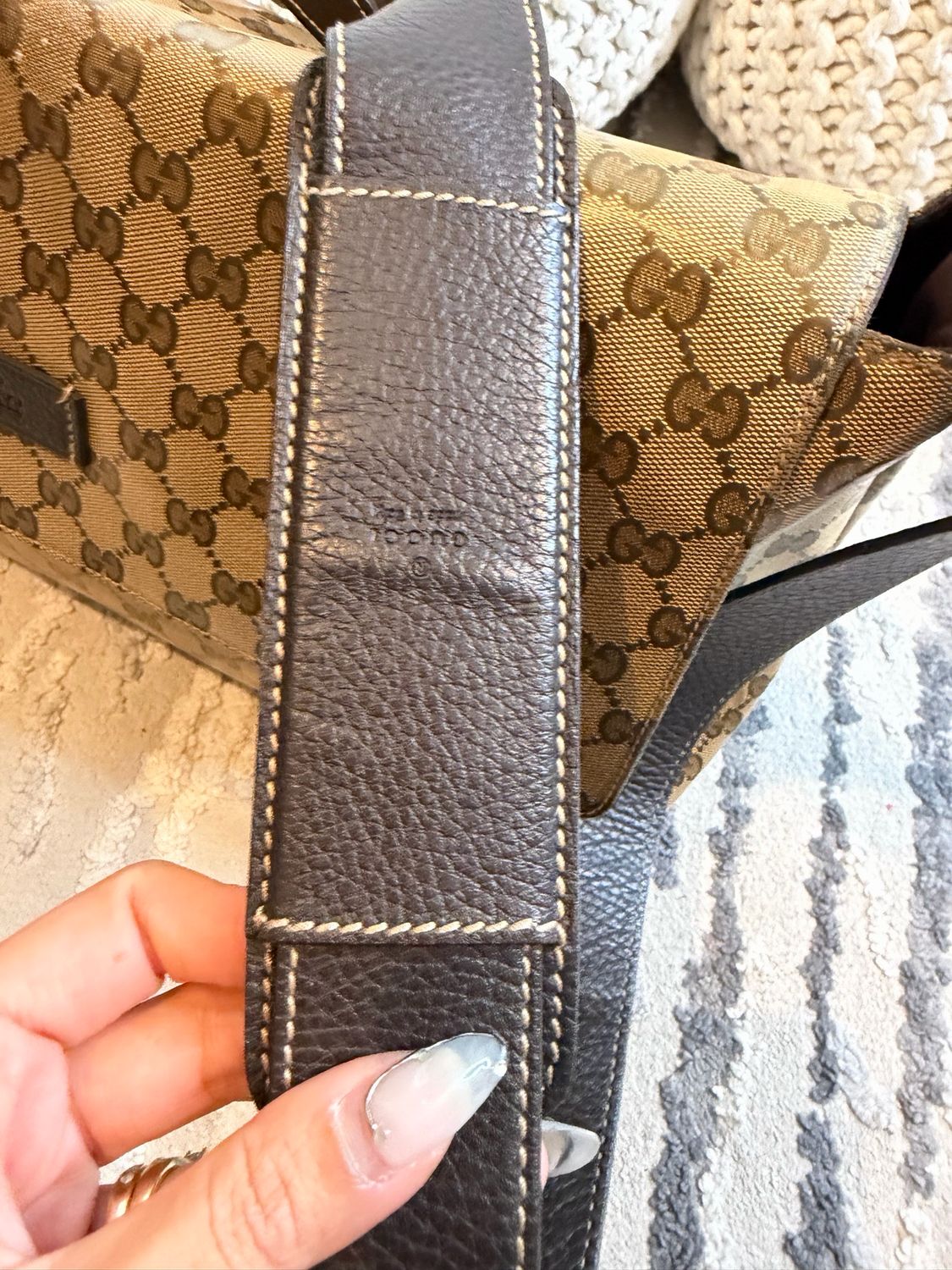 Gucci Supreme Monogram Crystal Flap Messenger Crossbody