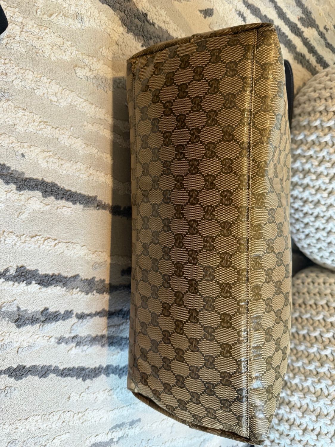 Gucci Supreme Monogram Crystal Flap Messenger Crossbody