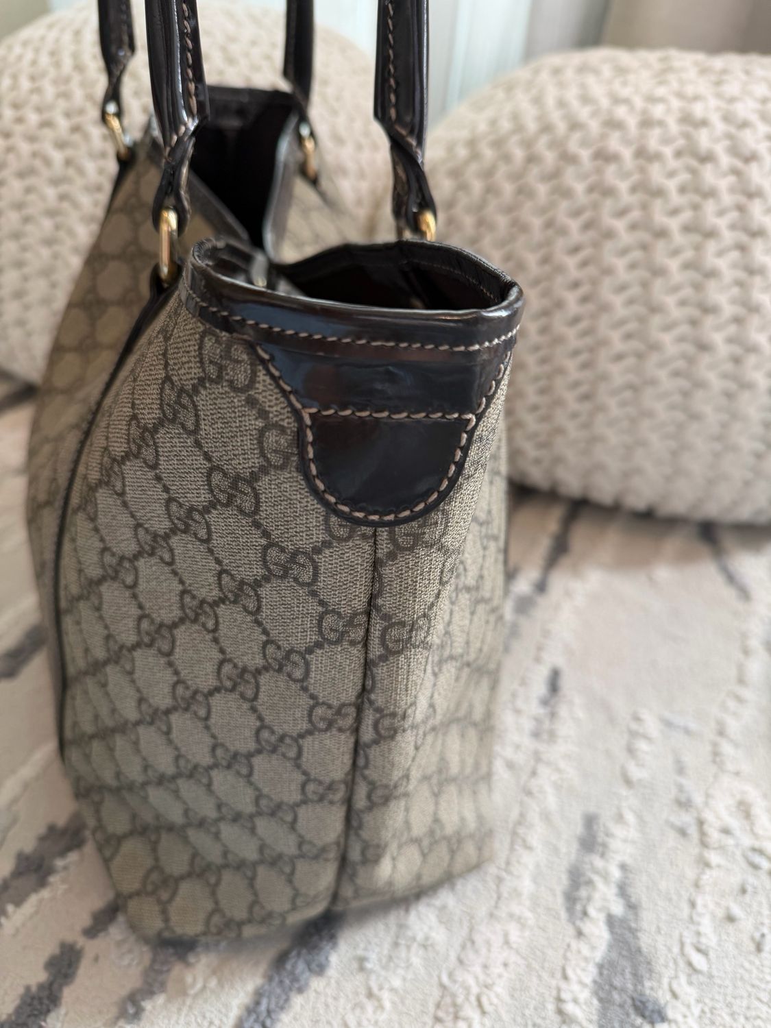 Gucci Monogram Supreme Joy Tote Medium Shoulder Bag