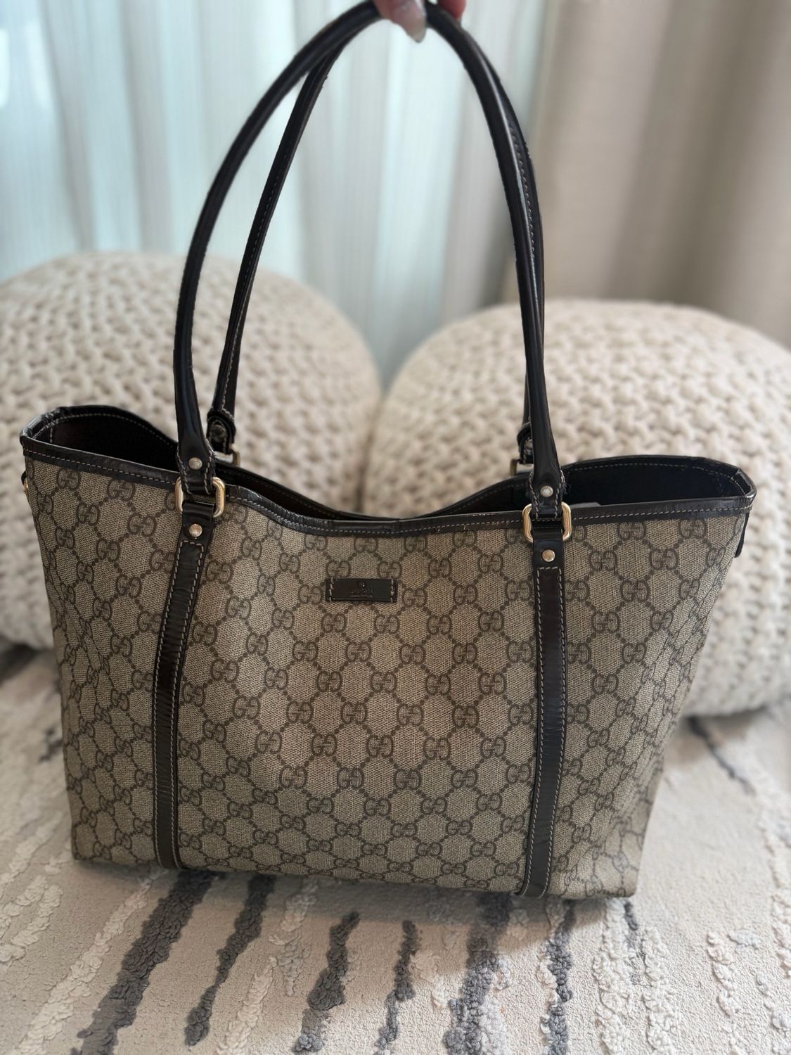 Gucci Monogram Supreme Joy Tote Medium Shoulder Bag