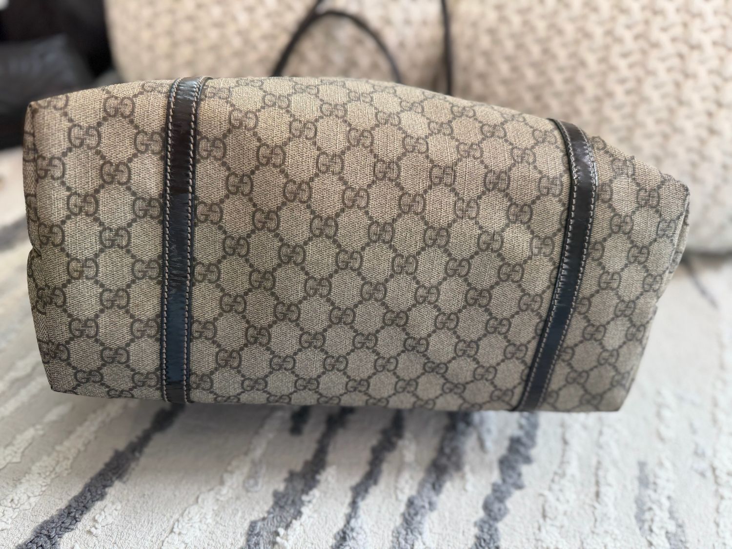 Gucci Monogram Supreme Joy Tote Medium Shoulder Bag