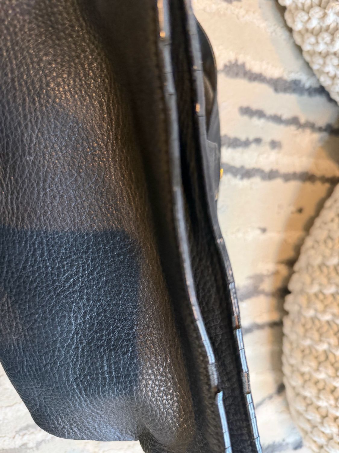 Miu miu Pebbled Leather Lock Bucket Shoulder Hobo Sling Bag