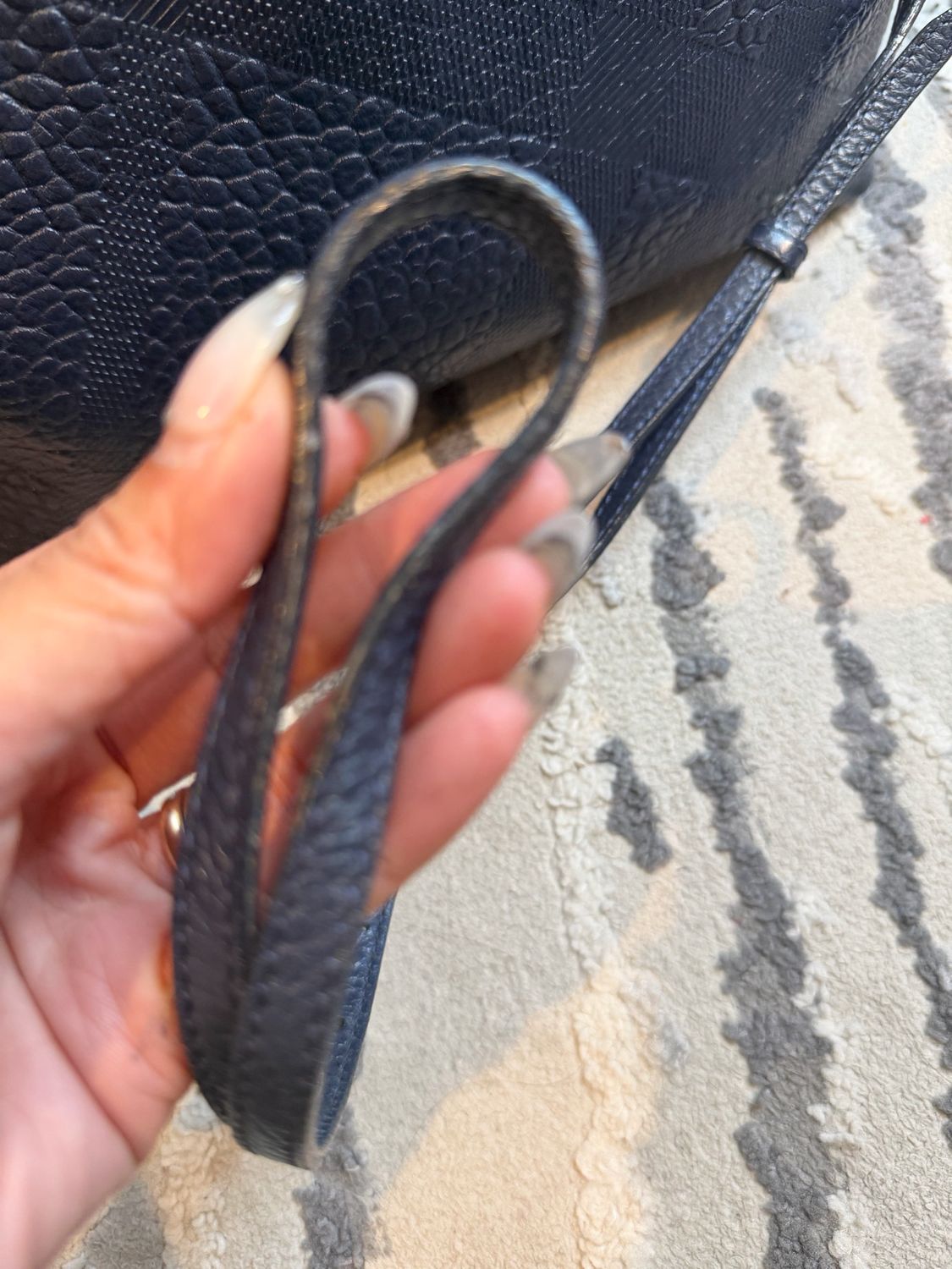 Burberry Embossed Chichester Crossbody Navy