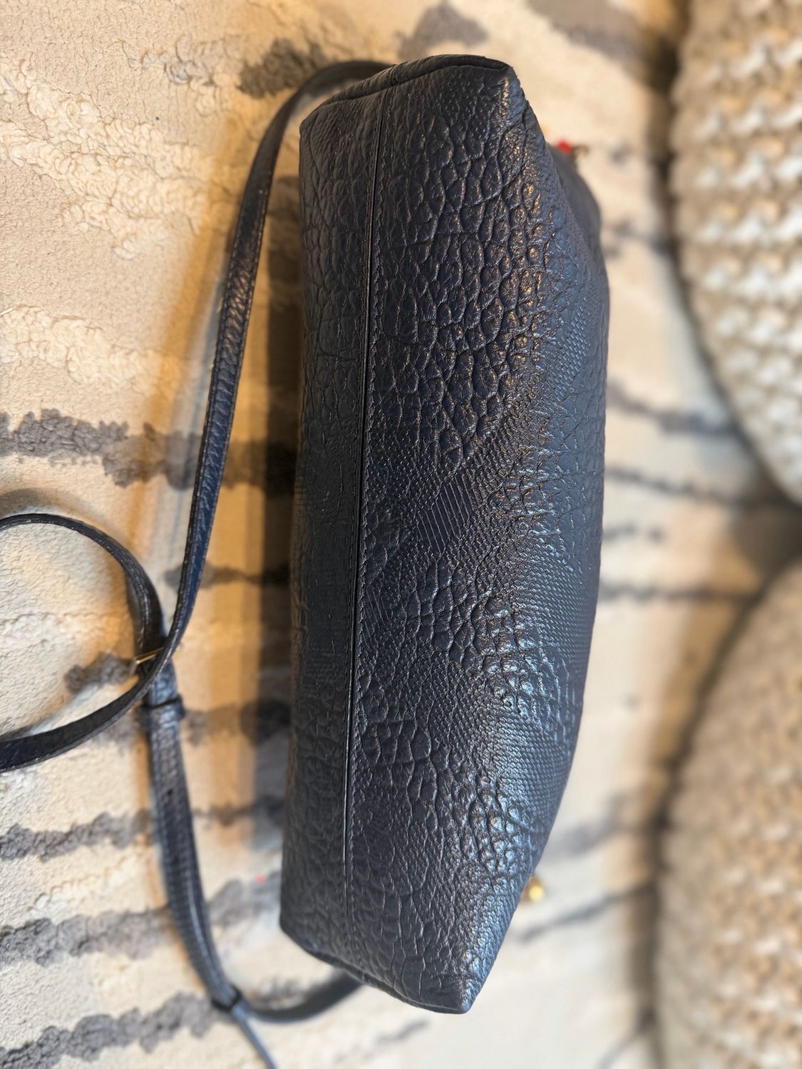 Burberry Embossed Chichester Crossbody Navy