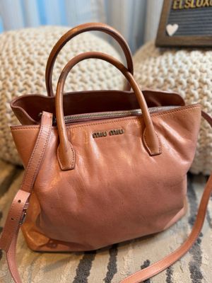 Miu Miu Calfkin Shine Crossbody Messenger