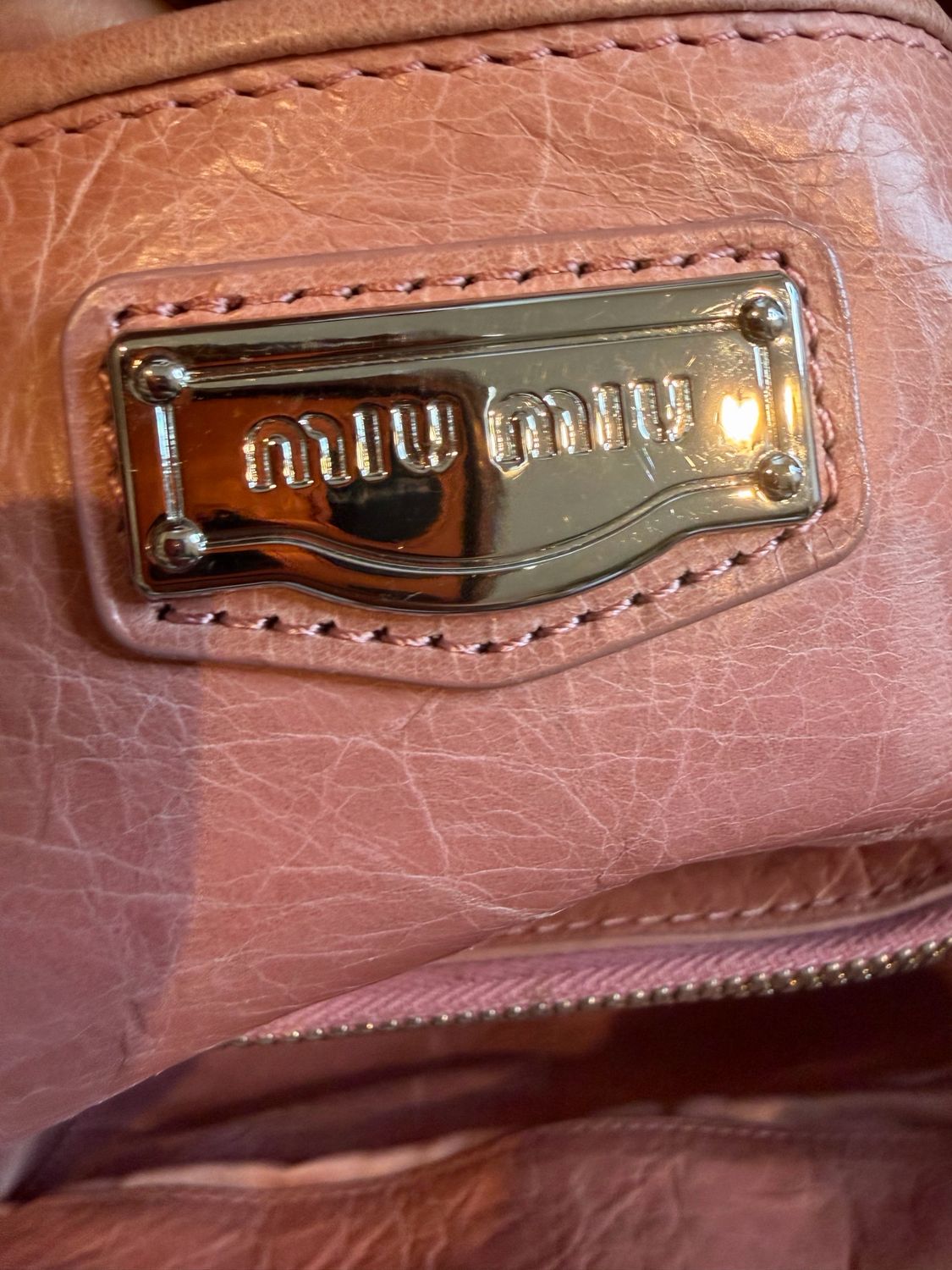 Miu Miu Calfkin Shine Crossbody Messenger