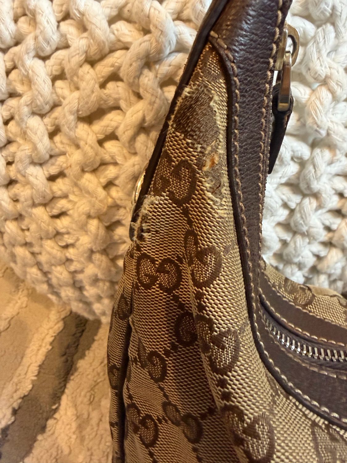 Gucci Monogram Canvas Hobo Shoulder Charmy