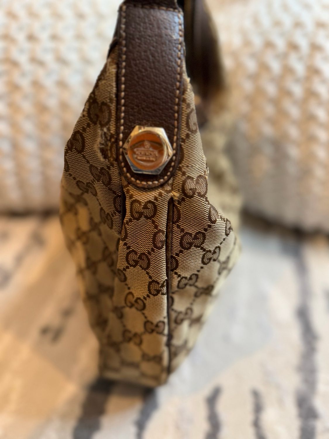 Gucci Monogram Canvas Hobo Shoulder Charmy