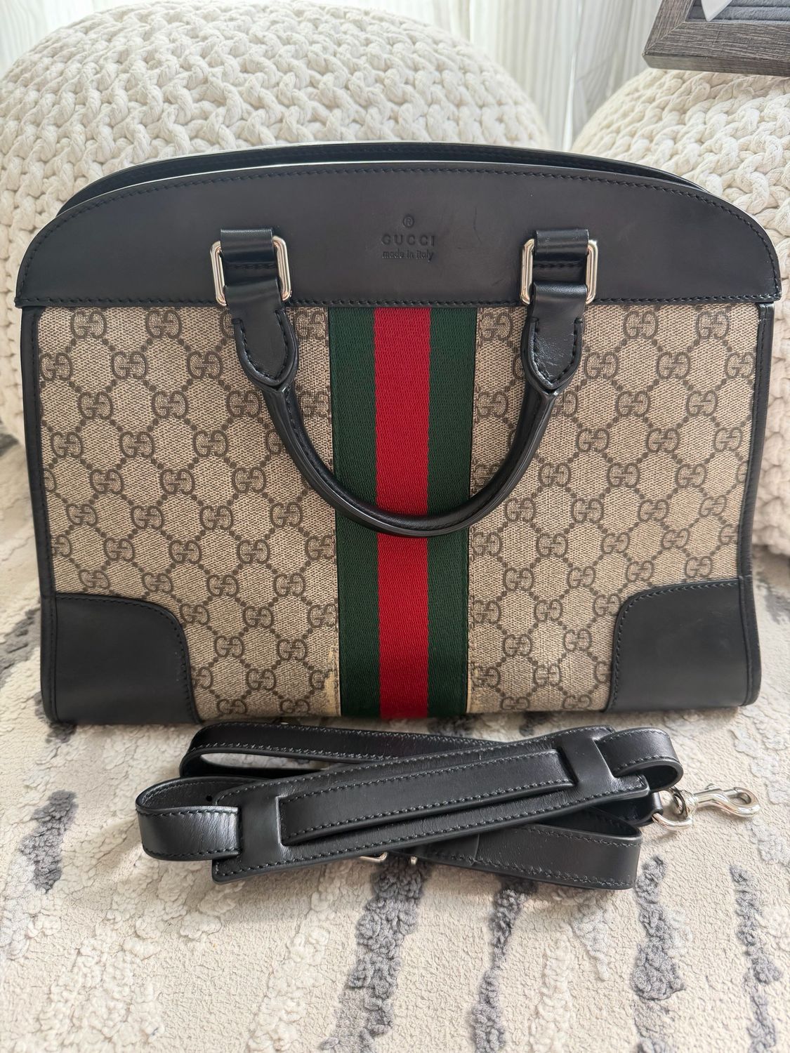 Gucci Supreme Web Duffle Tote Shoulder Crossbody