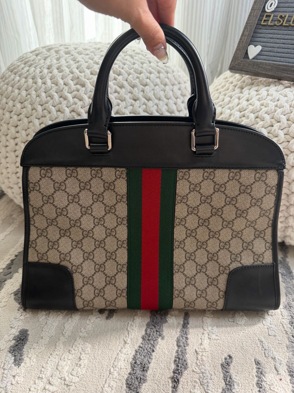Gucci Supreme Web Duffle Tote Shoulder Crossbody
