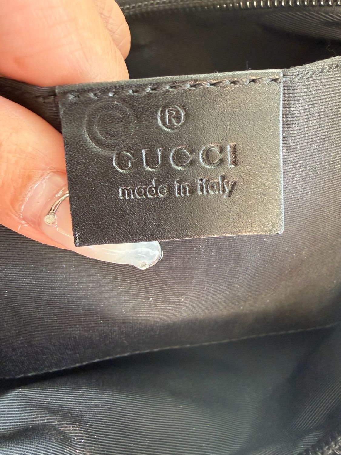 Gucci Monogram Denim Black Slim Pochette Hobo