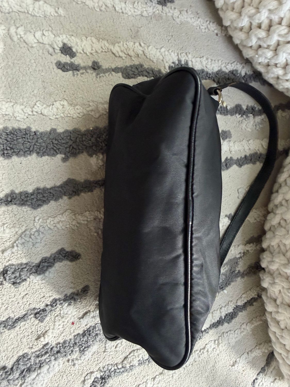 Prada Nylon Tessuto Pochette Hobo Shoulder Black