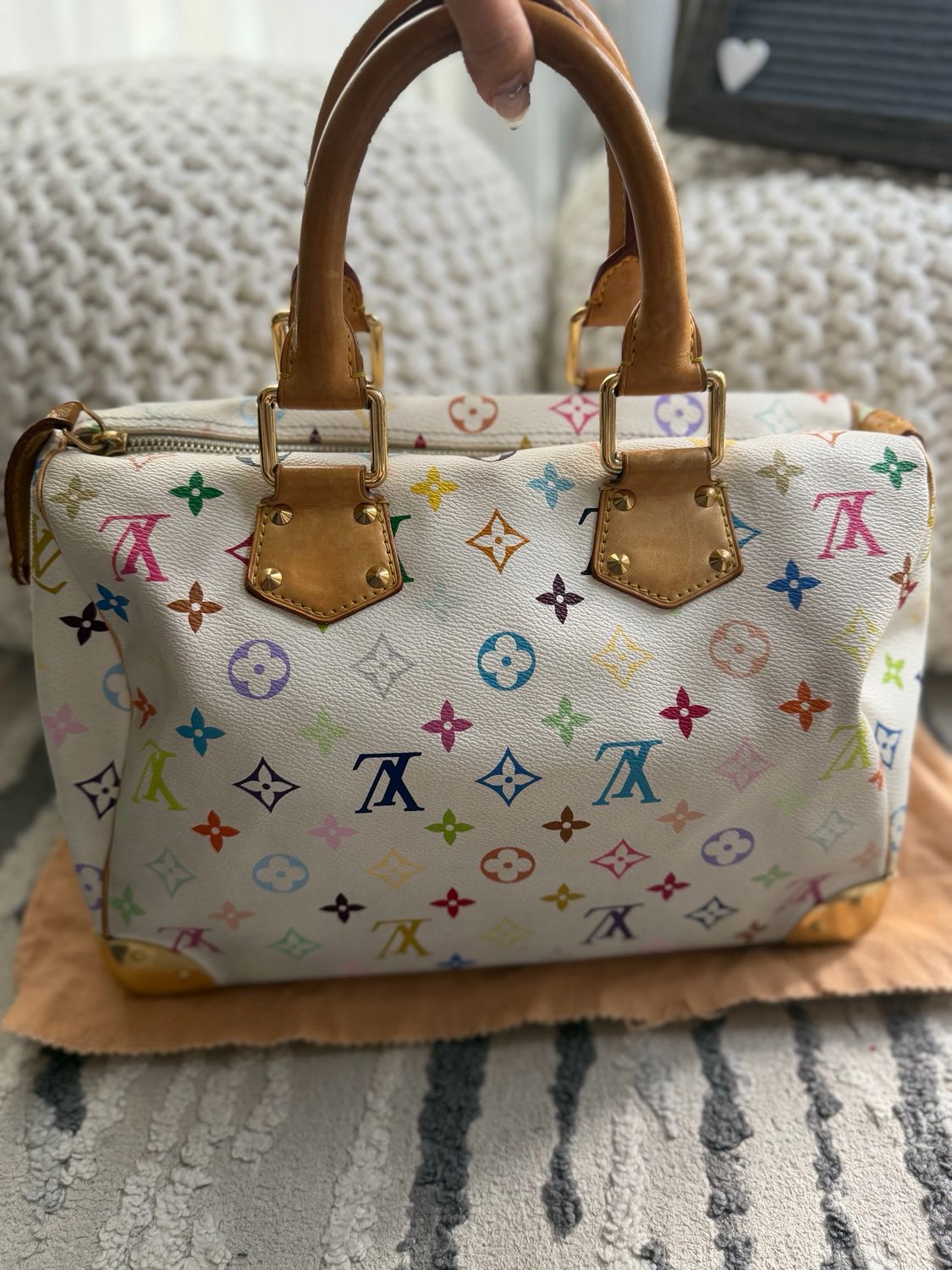 Louis Vuitton Monogram Takashi Murakami Speedy 30 Blanc