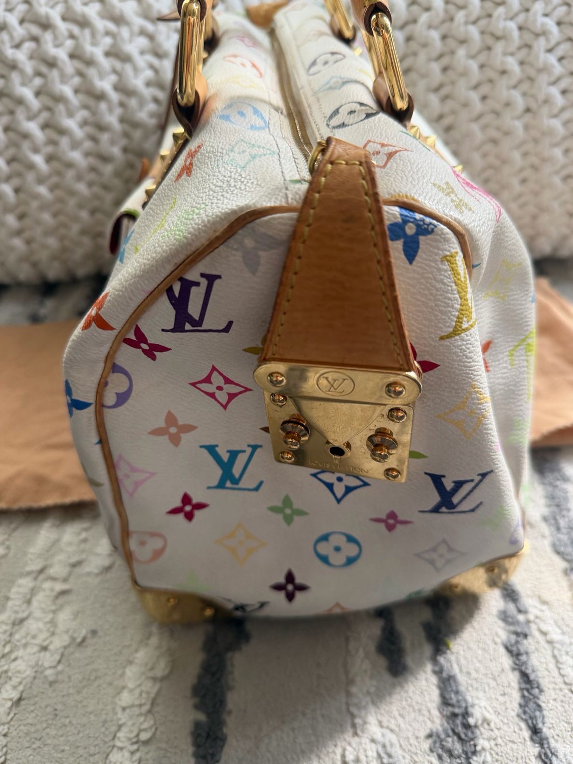 Louis Vuitton Monogram Takashi Murakami Speedy 30 Blanc