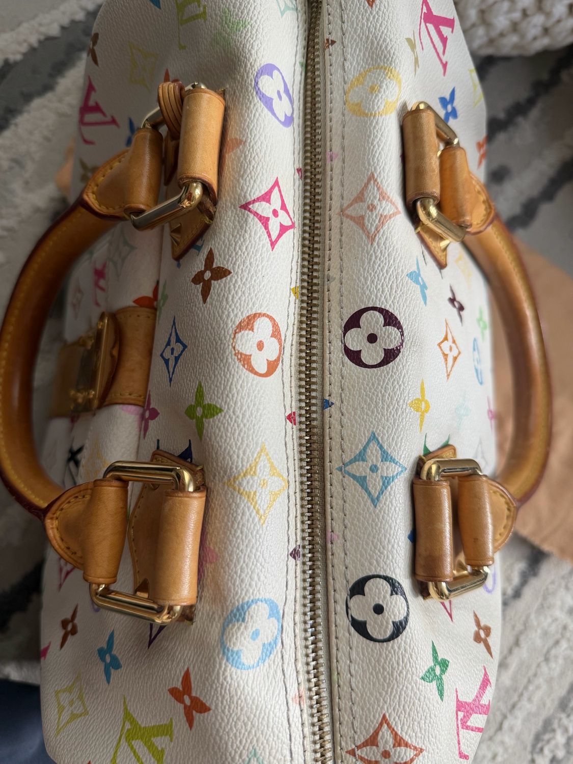 Louis Vuitton Monogram Takashi Murakami Speedy 30 Blanc