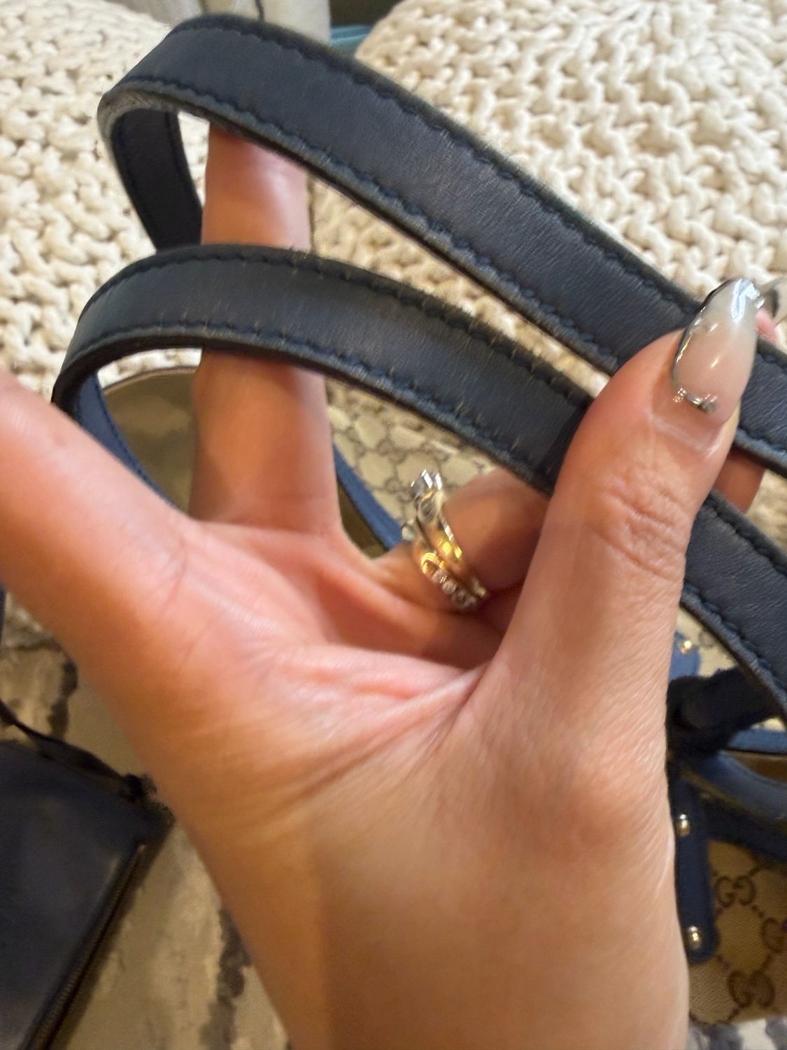 Gucci Monogram Craft Tote Medium Shoulder Bag