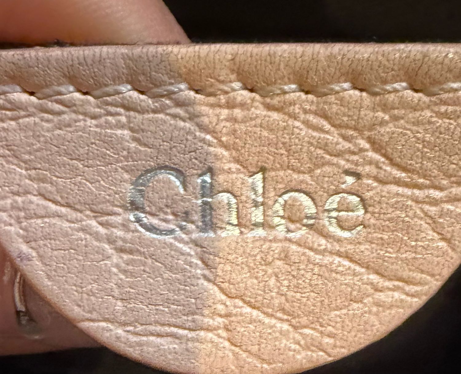 Chloe Marcie Two Tone Saddle Pebbled Leather Medium Crossbody