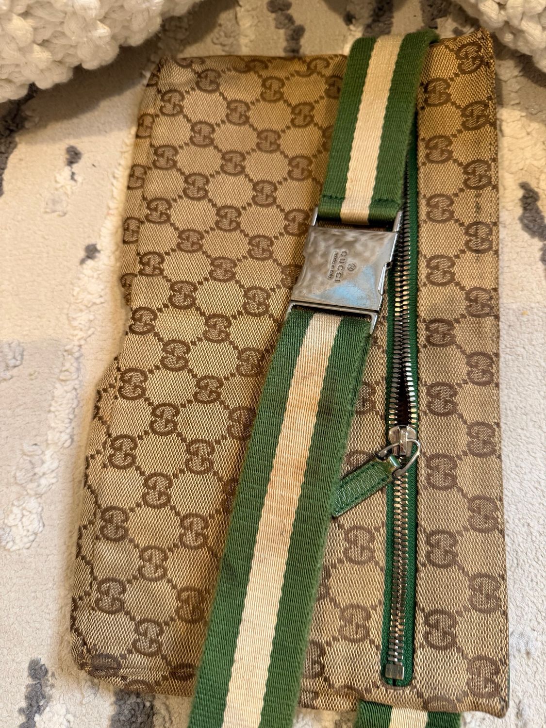 Gucci Monogram Canvas Web Strap Beltbag Bum Bag