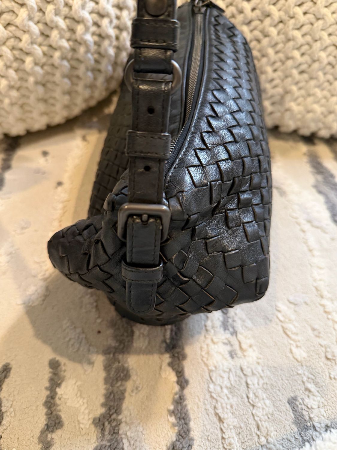 Bottega Venetta Intrecciato Hobo Shoulder Black 