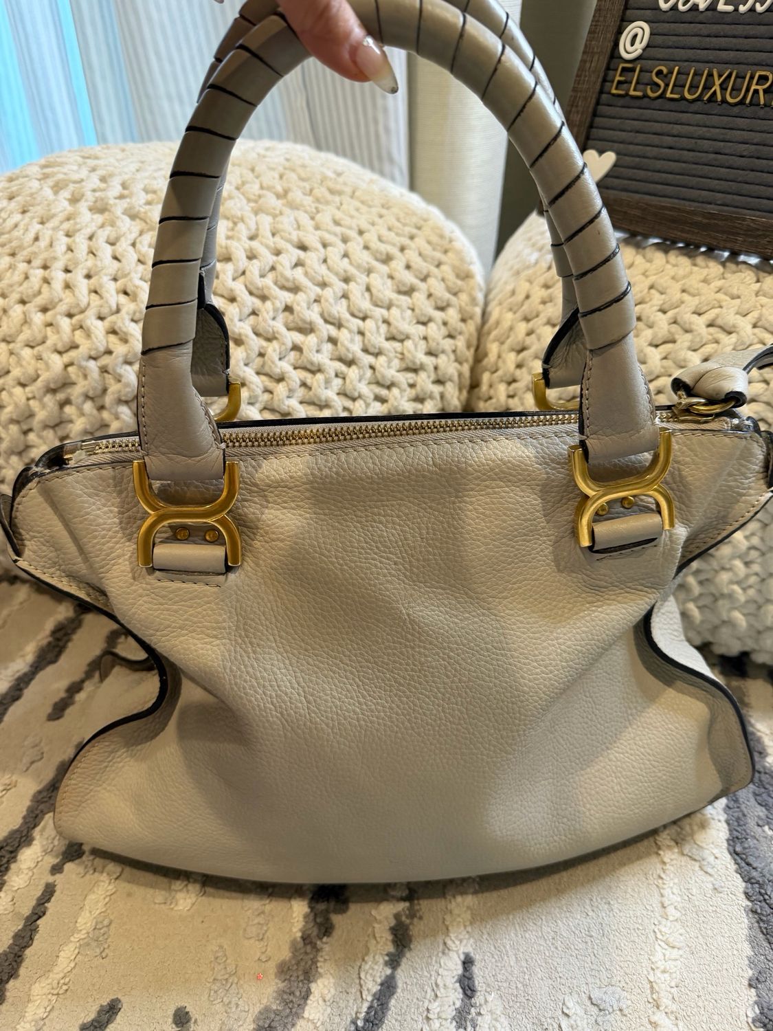 Chloe Marcie Pebbled Leather Hobo Shoulder Medium