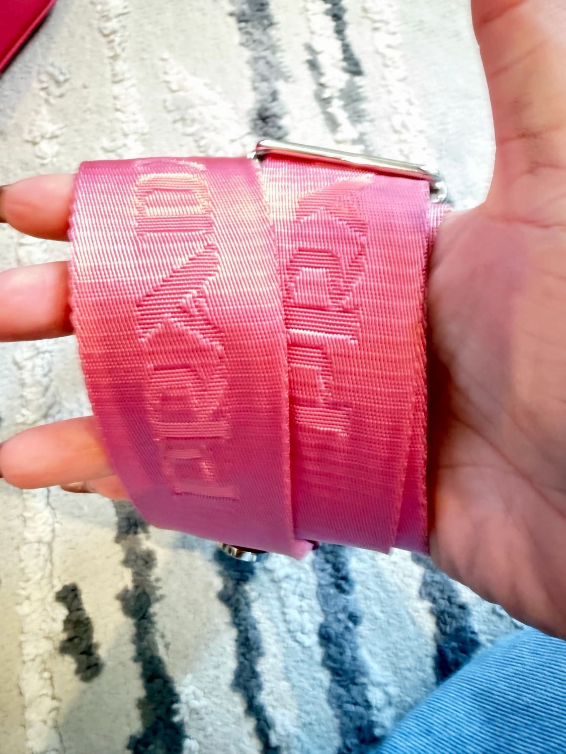 Prada Saffiano Mini Galleria Crossbody Pink Guitar Strap