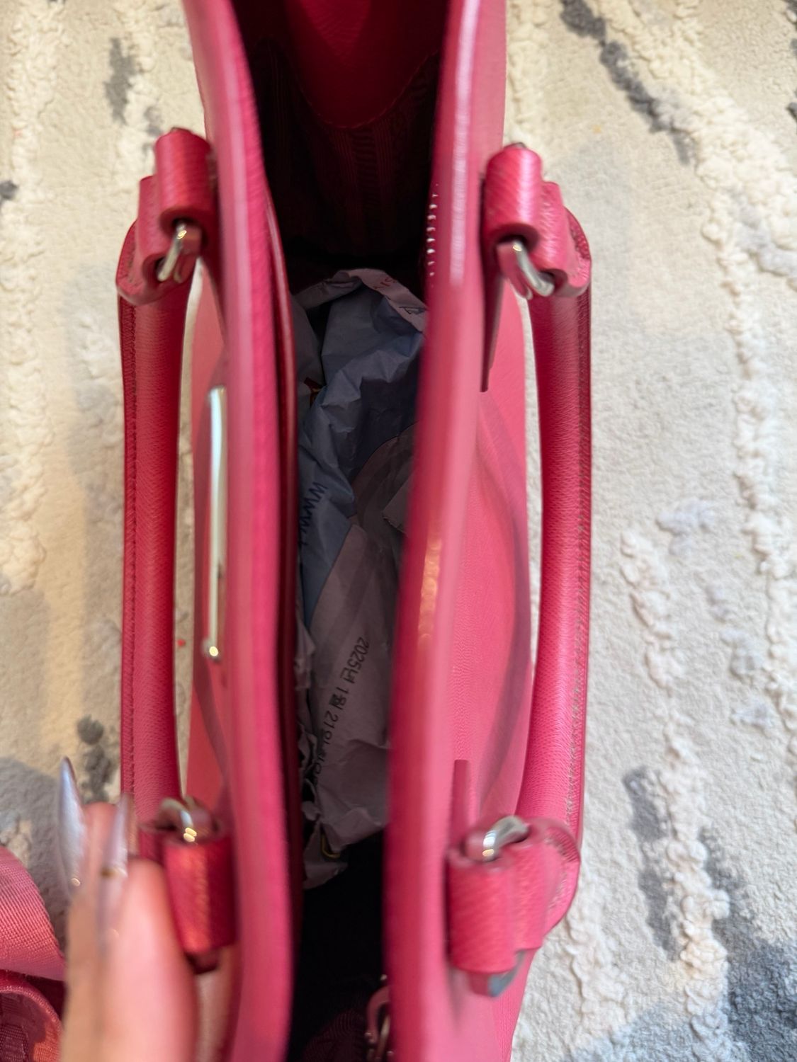 Prada Saffiano Mini Galleria Crossbody Pink Guitar Strap