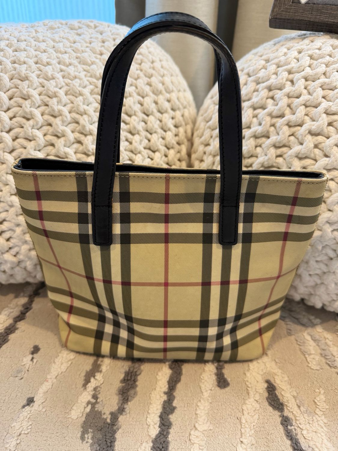Burberry Nova Check Top Handle Handbag