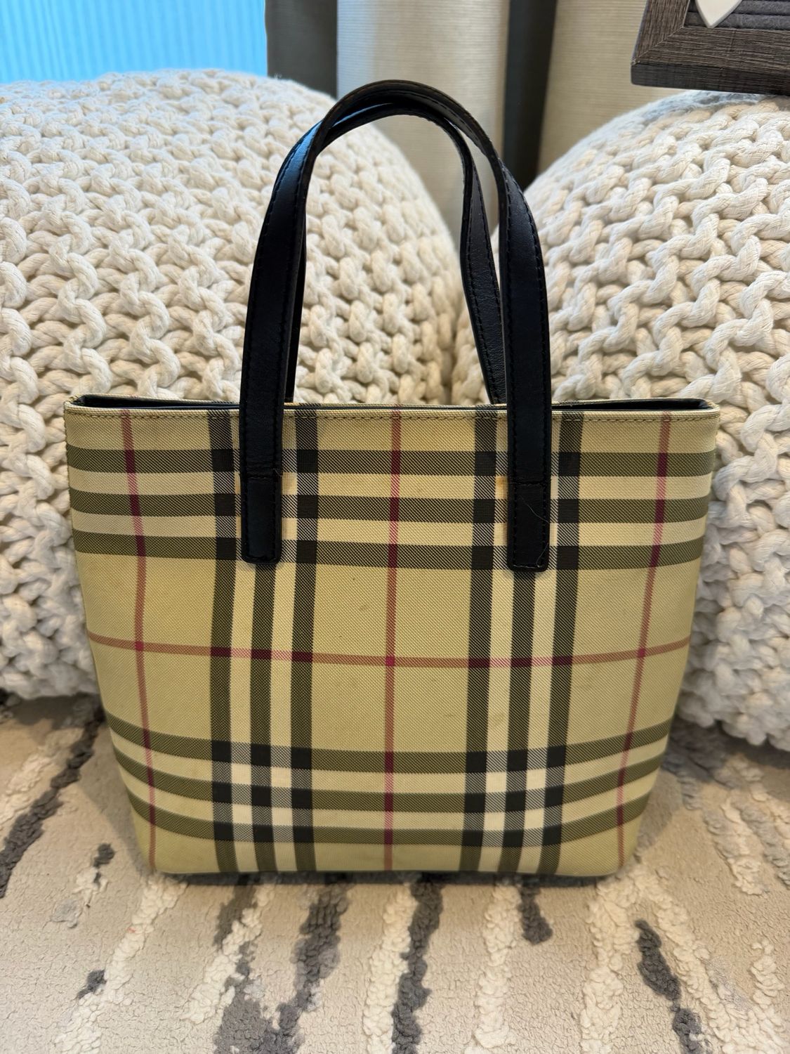 Burberry Nova Check Top Handle Handbag