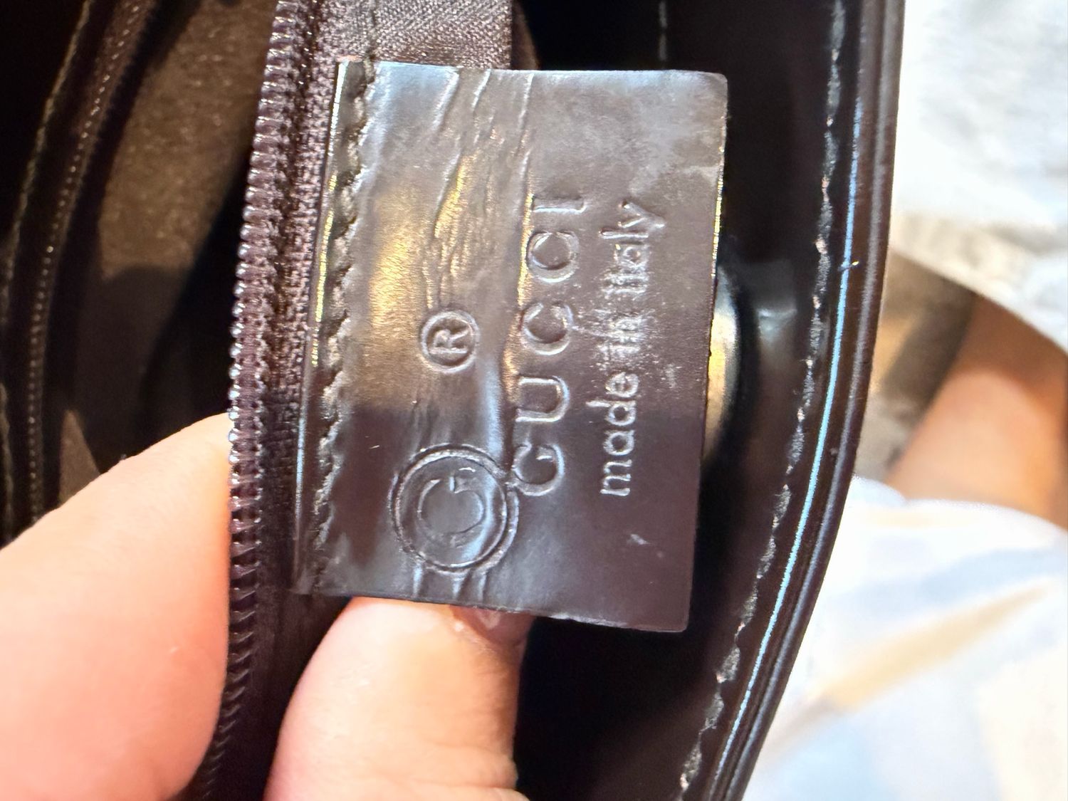 Gucci Vintage Hobo Shoulder Bag Dark Brown Leather