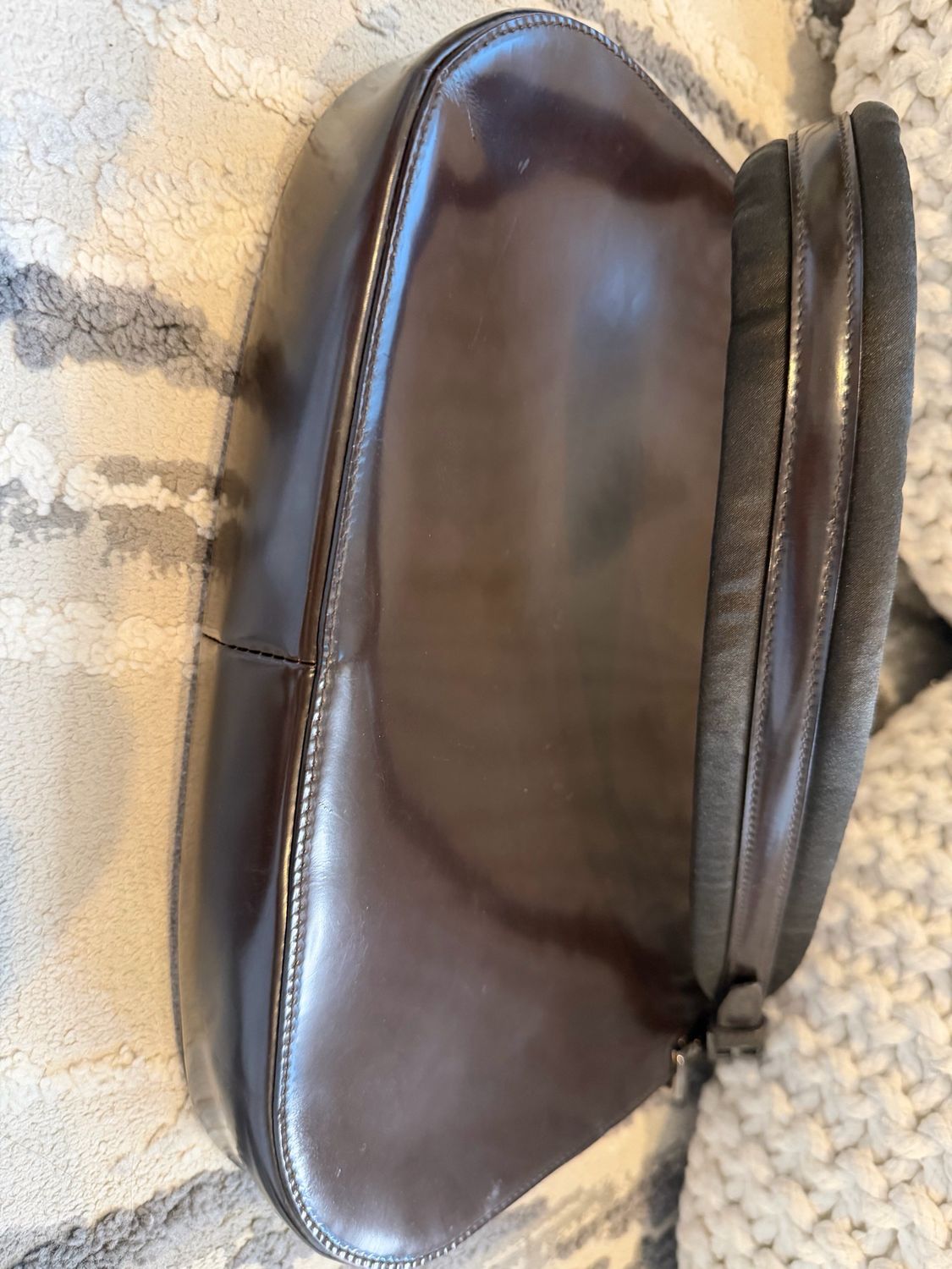 Gucci Vintage Hobo Shoulder Bag Dark Brown Leather