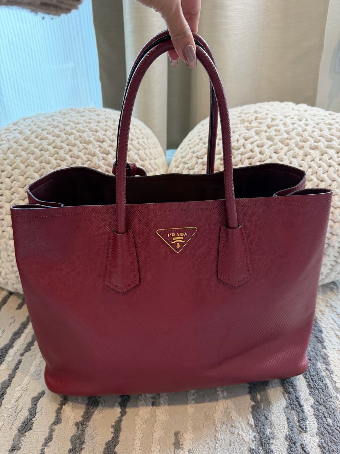 Prada Saffiano Cuir Double Tote 