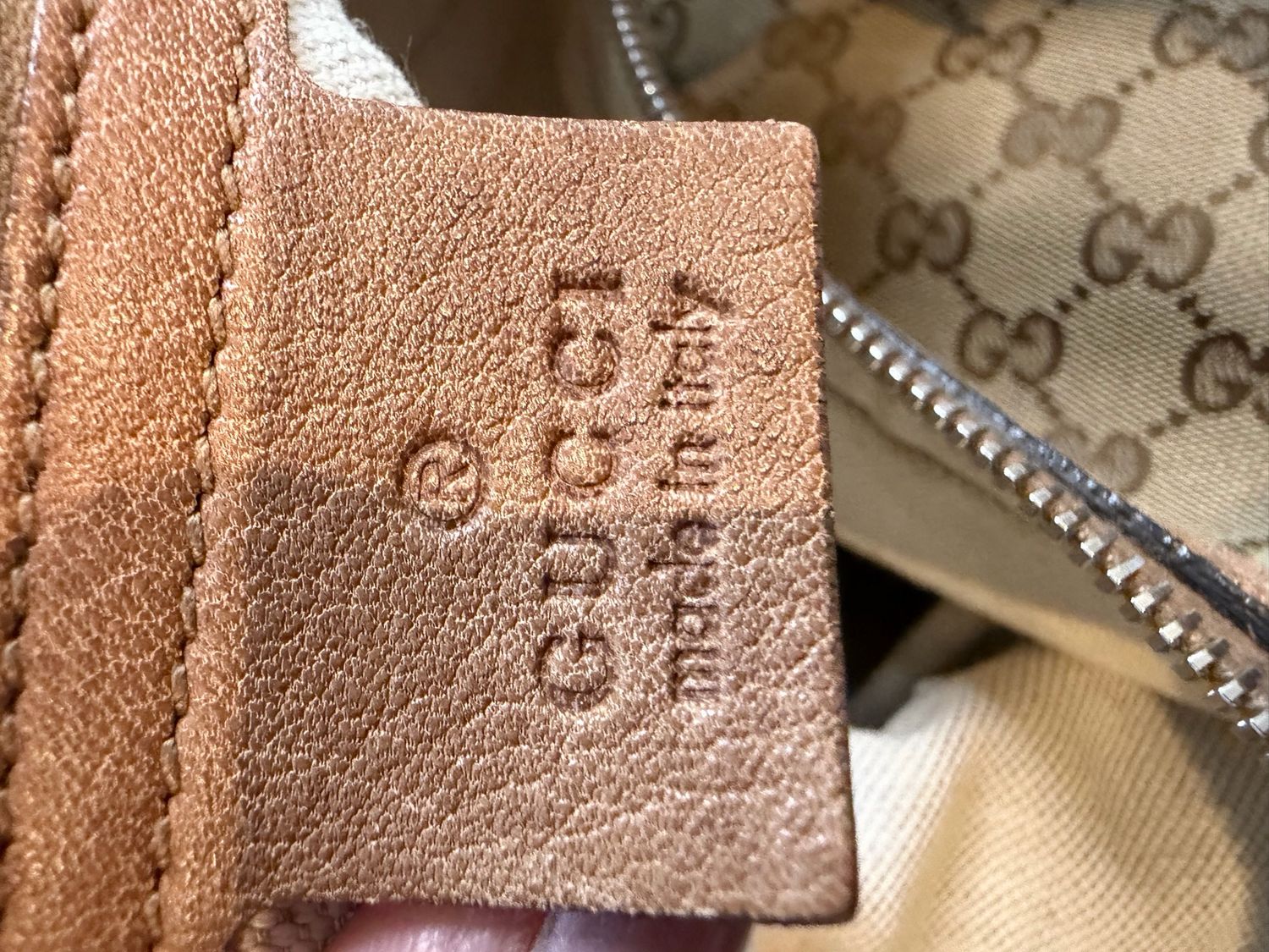 Gucc Monogram Canvas Bree Miss G Hobo Shoulder Bag