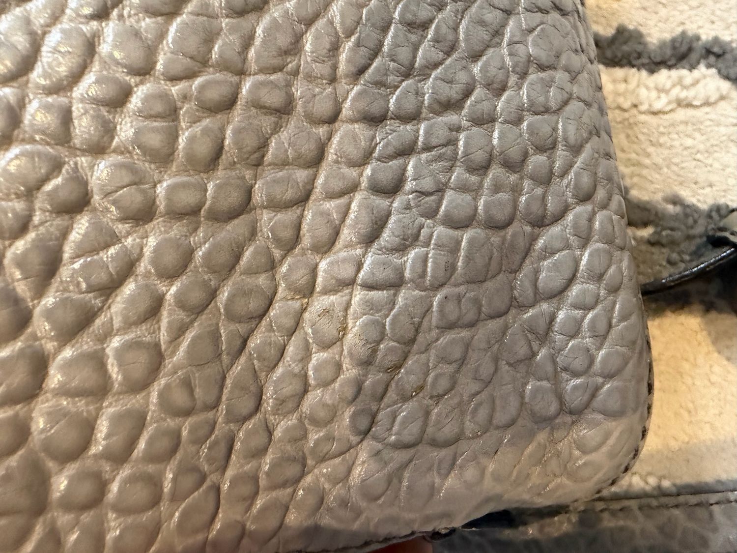 Burberry Harrogate Pebbled Leather Crossbody Gray