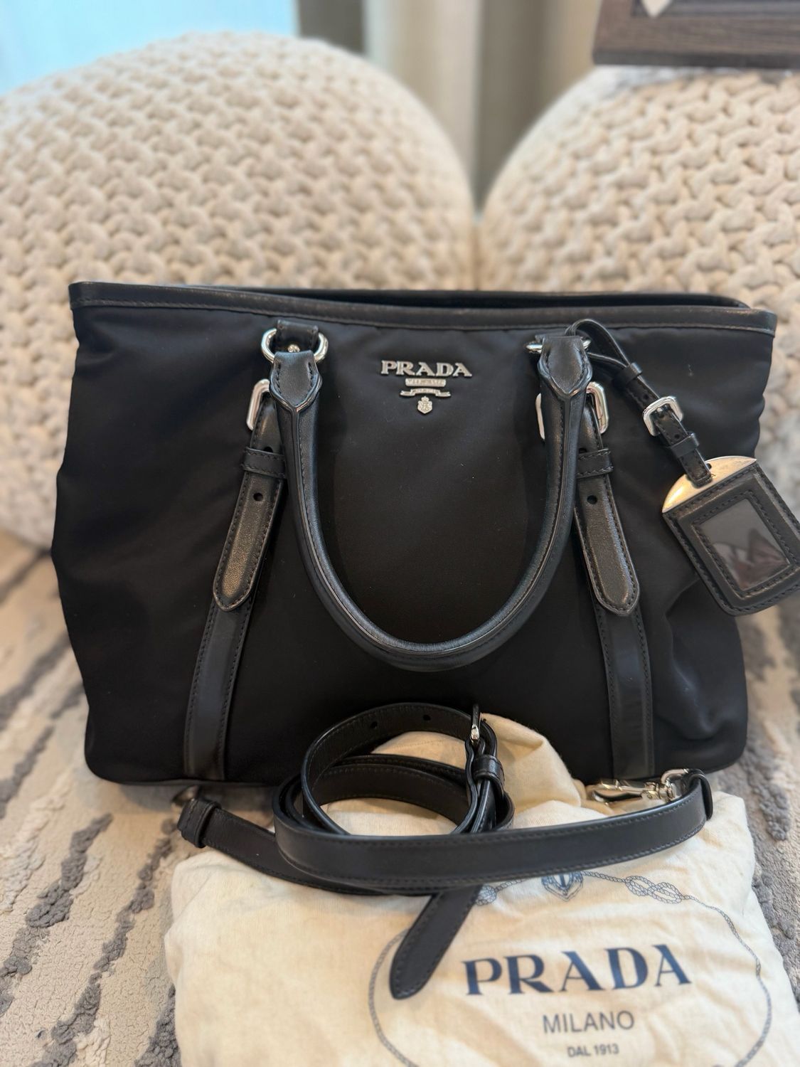 Prada Nylom Tessuto Crossbody Messenger Black