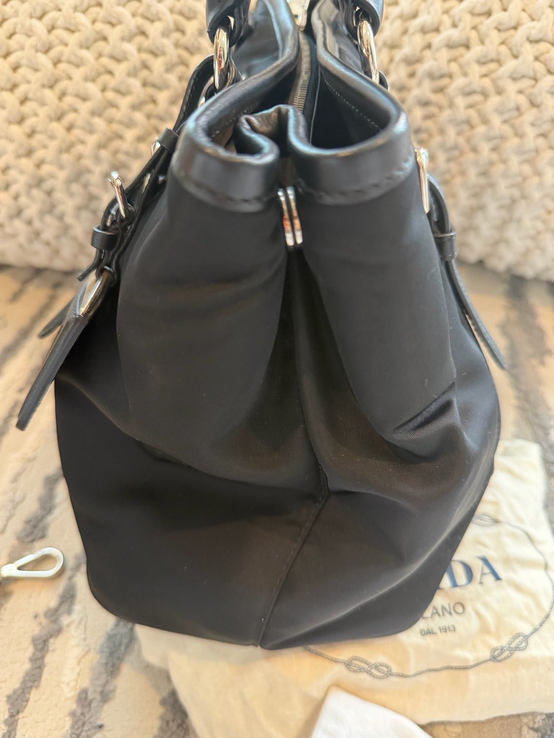 Prada Nylom Tessuto Crossbody Messenger Black