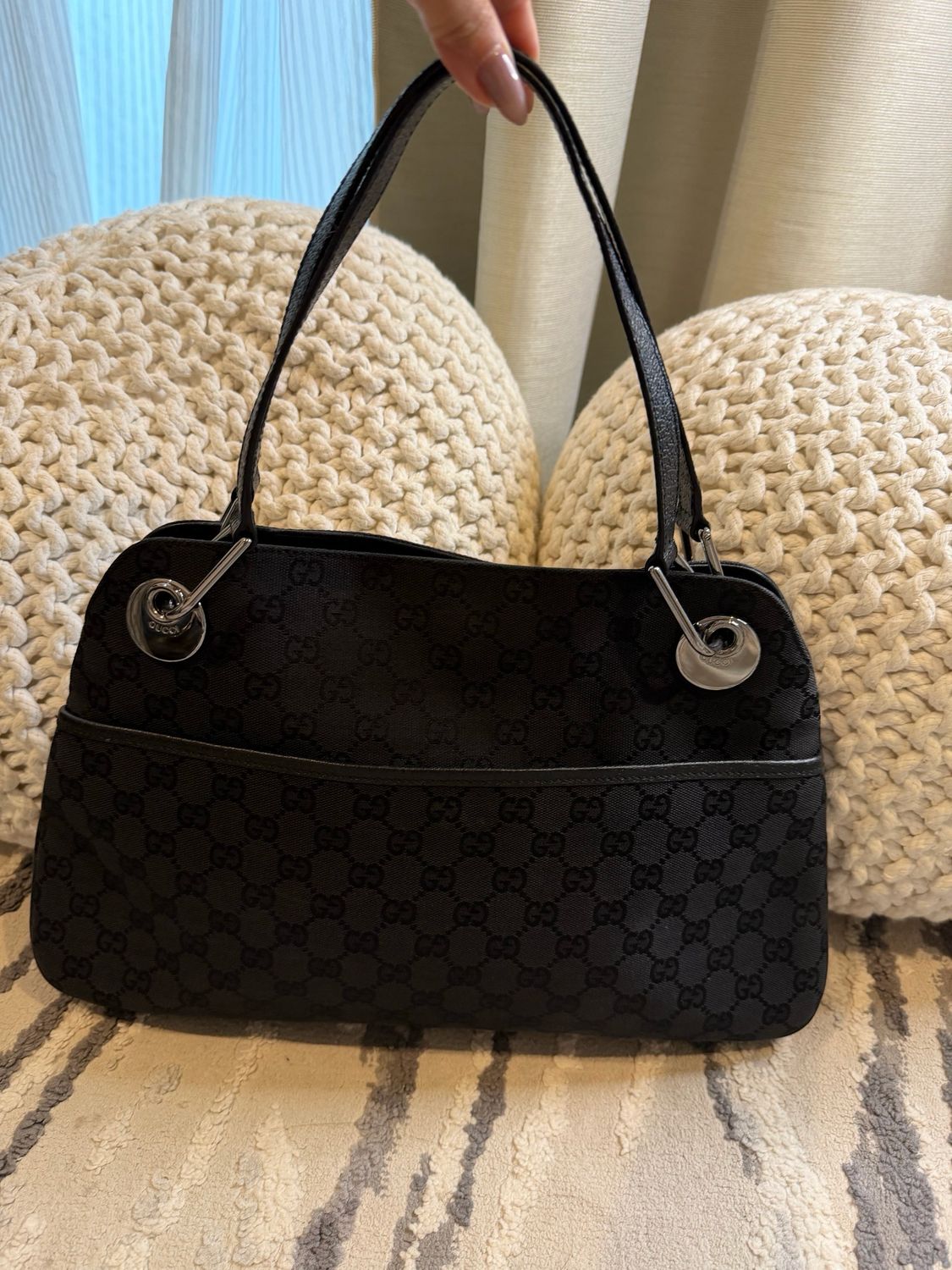 Gucci Monogram Eclipse Tote Black Canvas