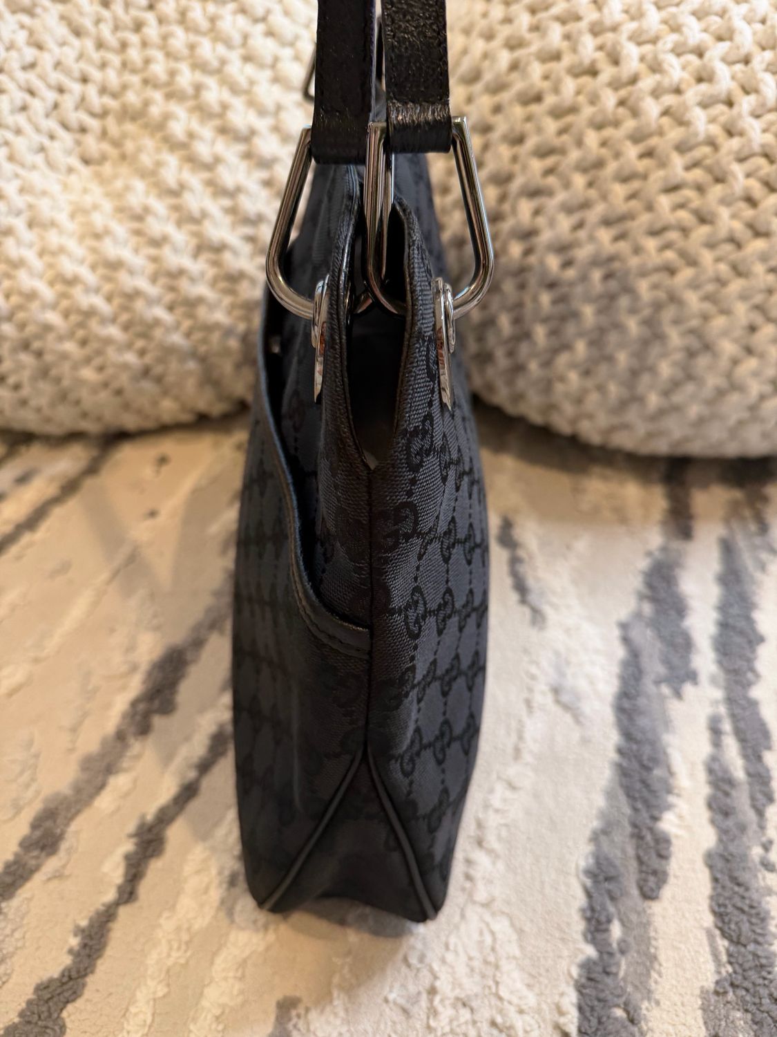 Gucci Monogram Eclipse Tote Black Canvas