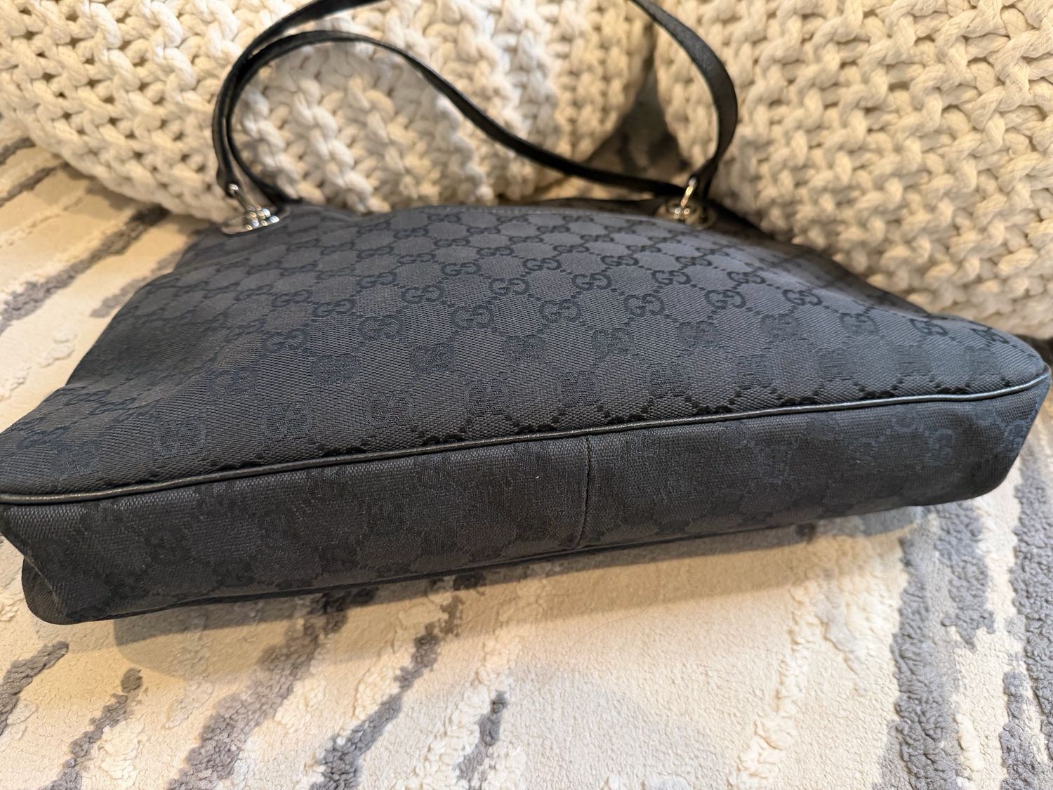 Gucci Monogram Eclipse Tote Black Canvas