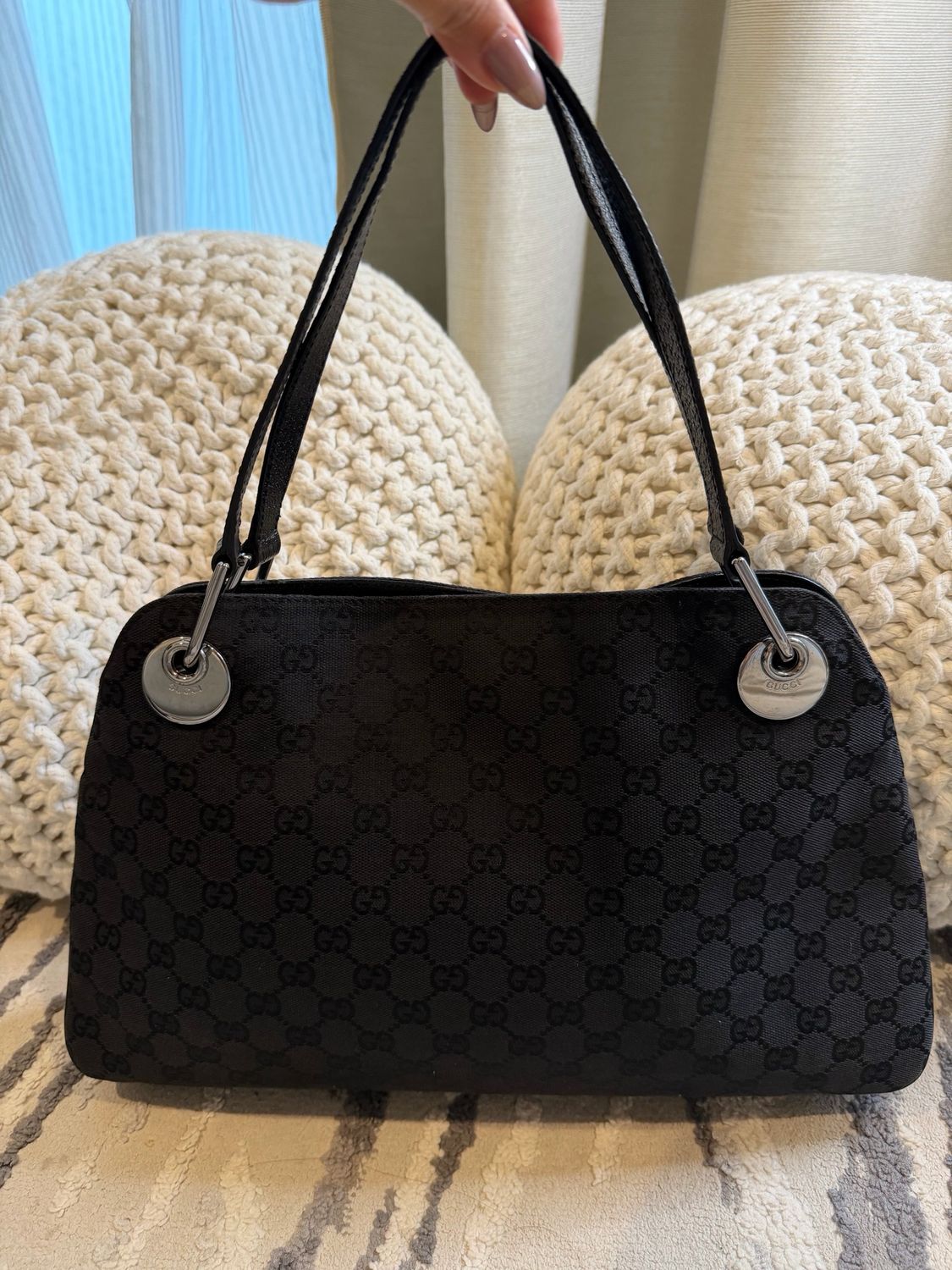 Gucci Monogram Eclipse Tote Black Canvas