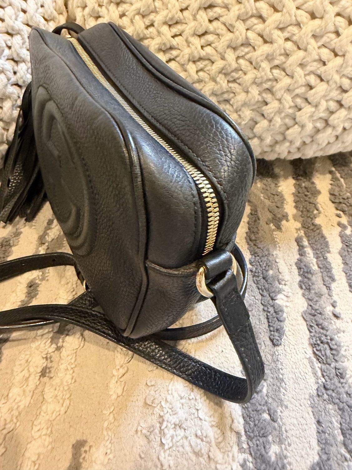 Gucci Soho Disco Camera Bag Pebbled Leather Black