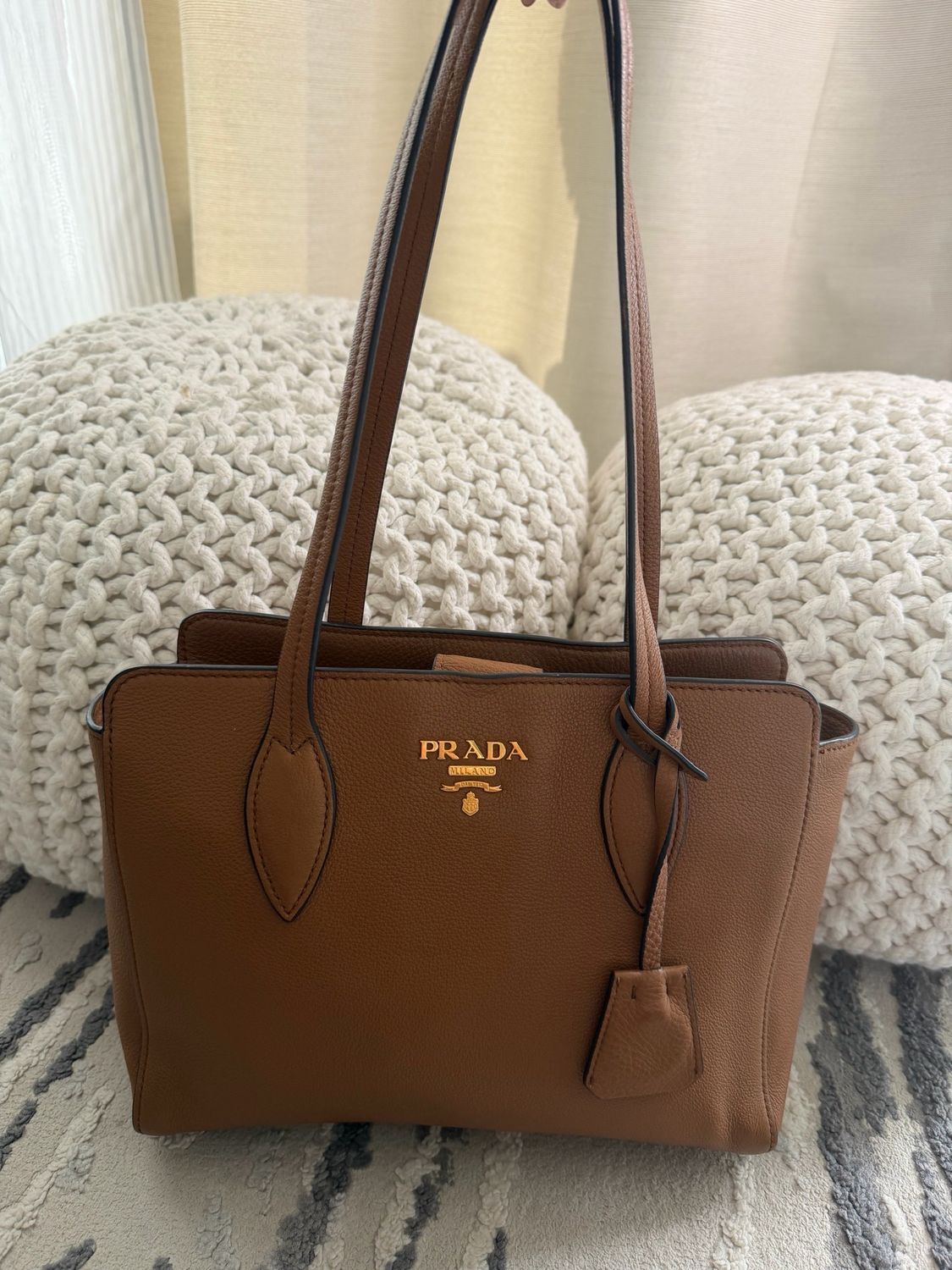 Prada Vitello Phenix Tote Shoulder Bag