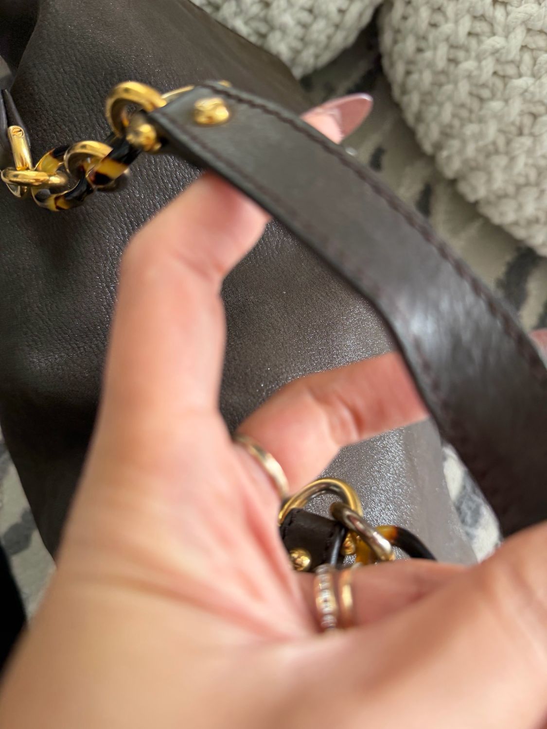 Fendi Mama Leather Nubuck Hobo Shoulder Bag