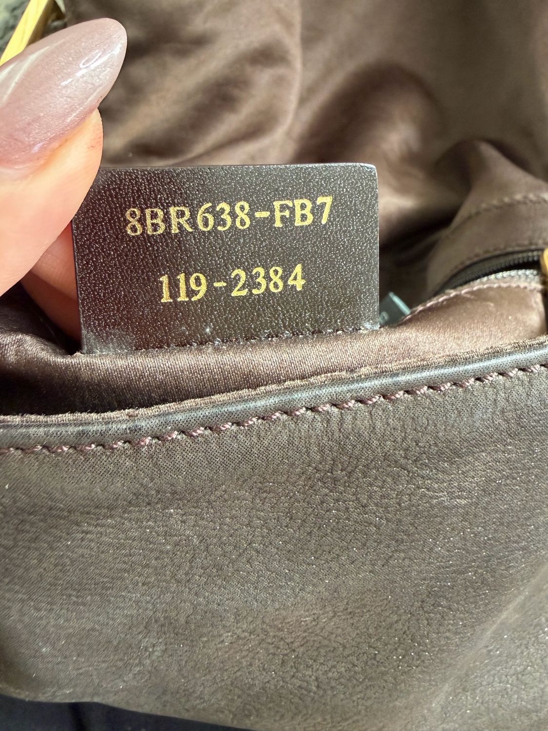 Fendi Mama Leather Nubuck Hobo Shoulder Bag