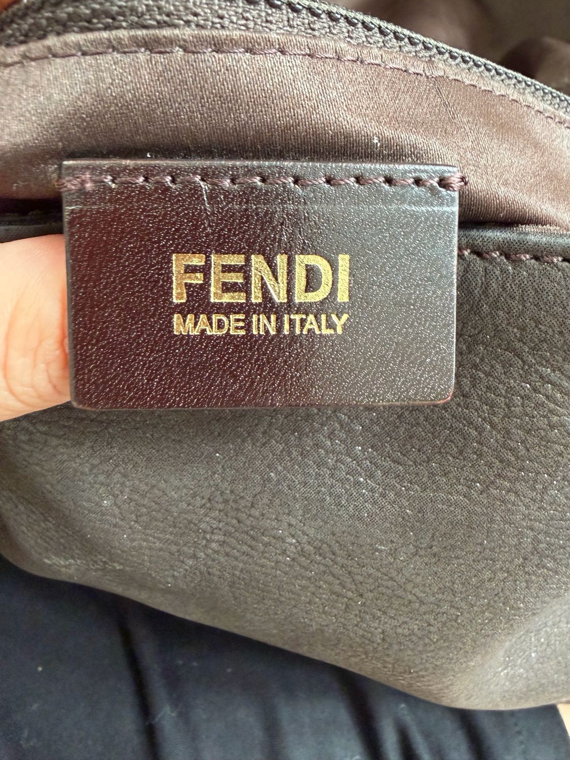 Fendi Mama Leather Nubuck Hobo Shoulder Bag