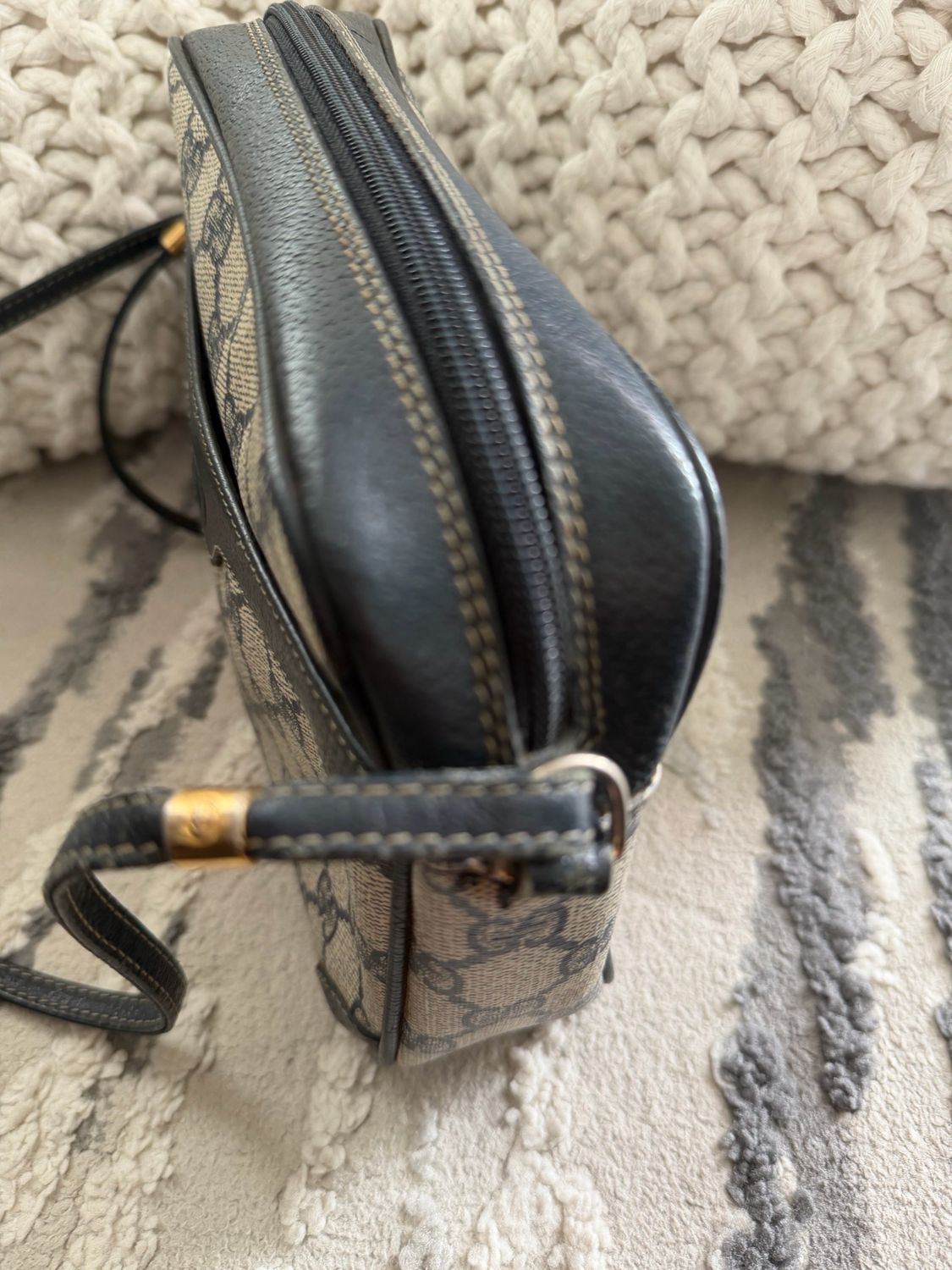 Gucc Vintage Monogram Camera Bag Sling Crossbody