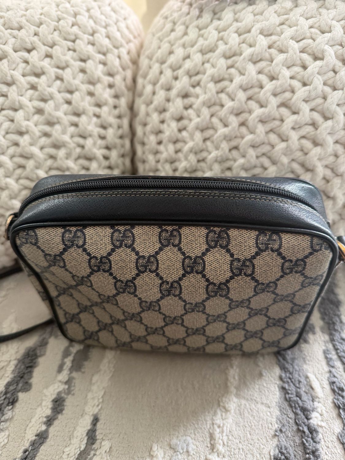 Gucc Vintage Monogram Camera Bag Sling Crossbody